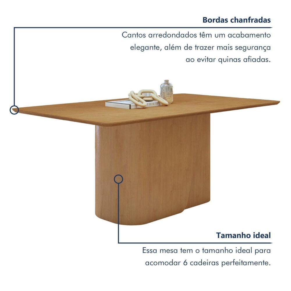 Conjunto Luar 170 Tampo no Glass com 6 Cadeiras Apogeu Amêndoa Clean/Bege
