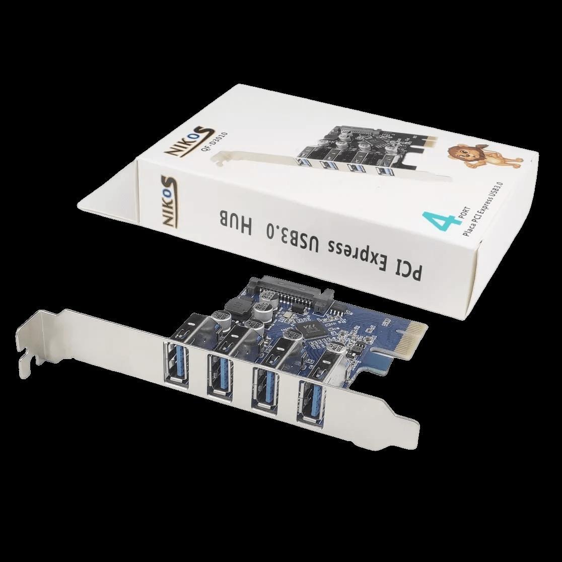 Placa Expansão Pci-Express 4X Portas Usb 3.0 Transferência