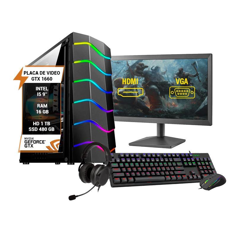 Miniatura Pc Gamer Completo I5 Gtx1660 16Gb Hd 1Tb Ssd 480Gb