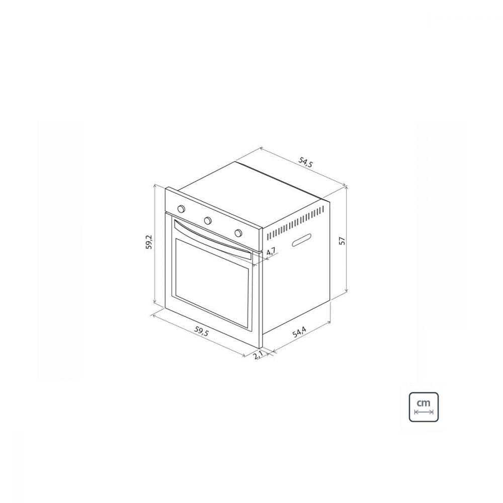 Miniatura Forno Elétrico Embutir Tramontina New Glass Cook Preto 71L