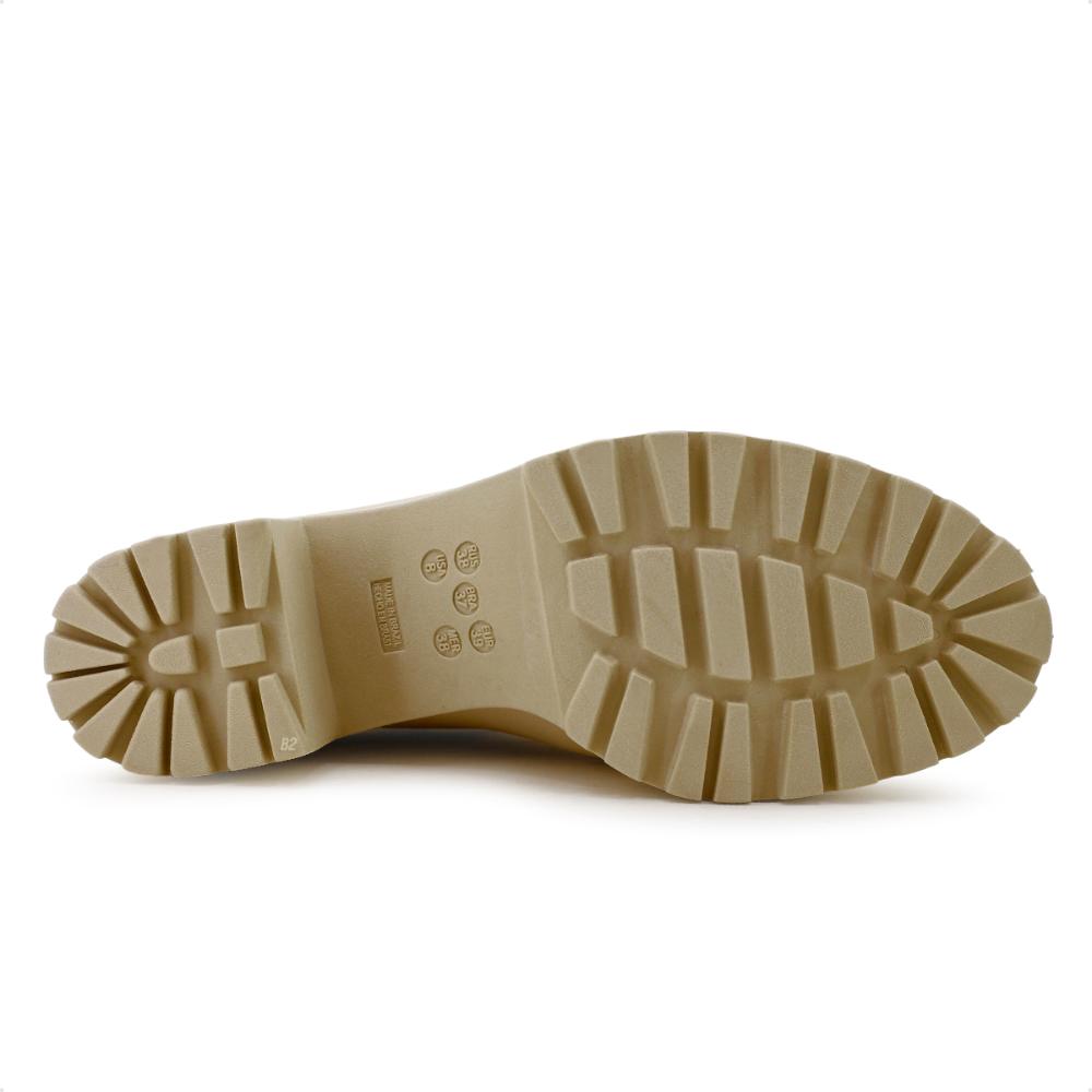 Bota Coturno Ramarim Tratorado Cano Médio Feminino Creme - 34
