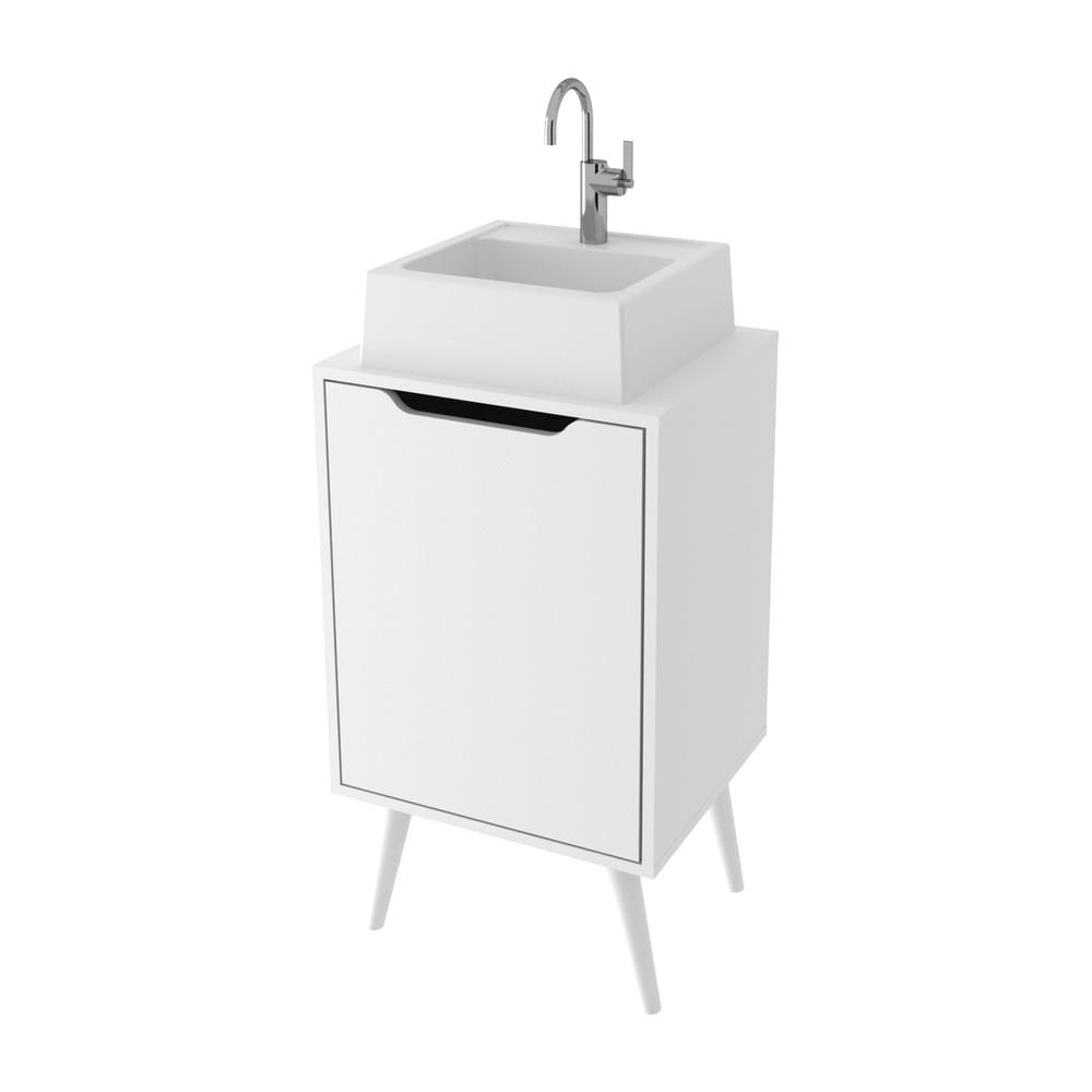 Miniatura Gabinete Banheiro 45cm 1 Porta Retrô Multimóveis CR10120 Branco
