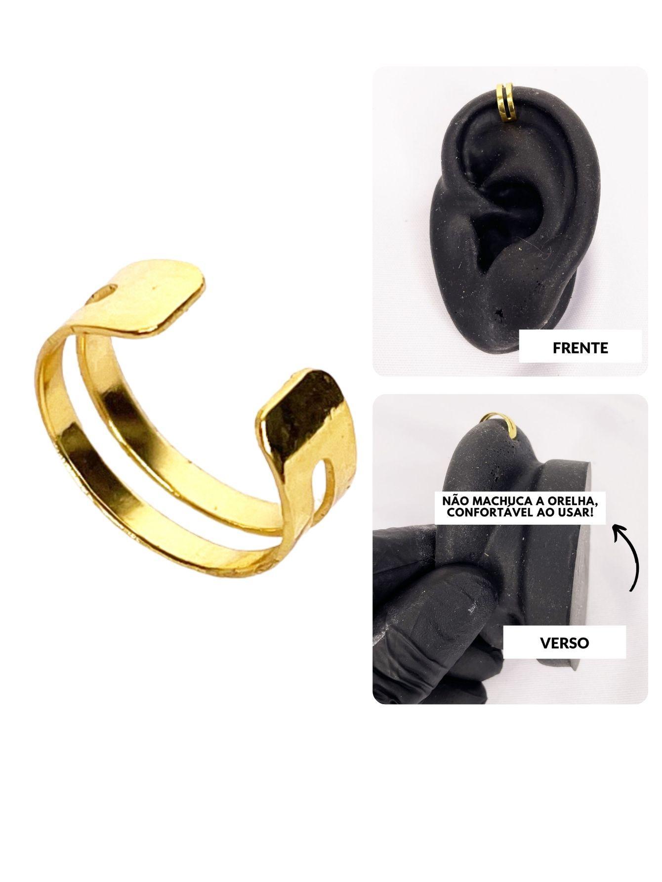 Miniatura Brinco Piercing Falso Orelha Hélix Clip Pressão Encaixe