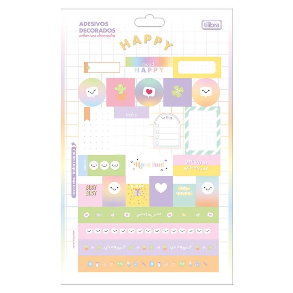 Miniatura Kit de adesivos metalizados Happy (3 cartelas)