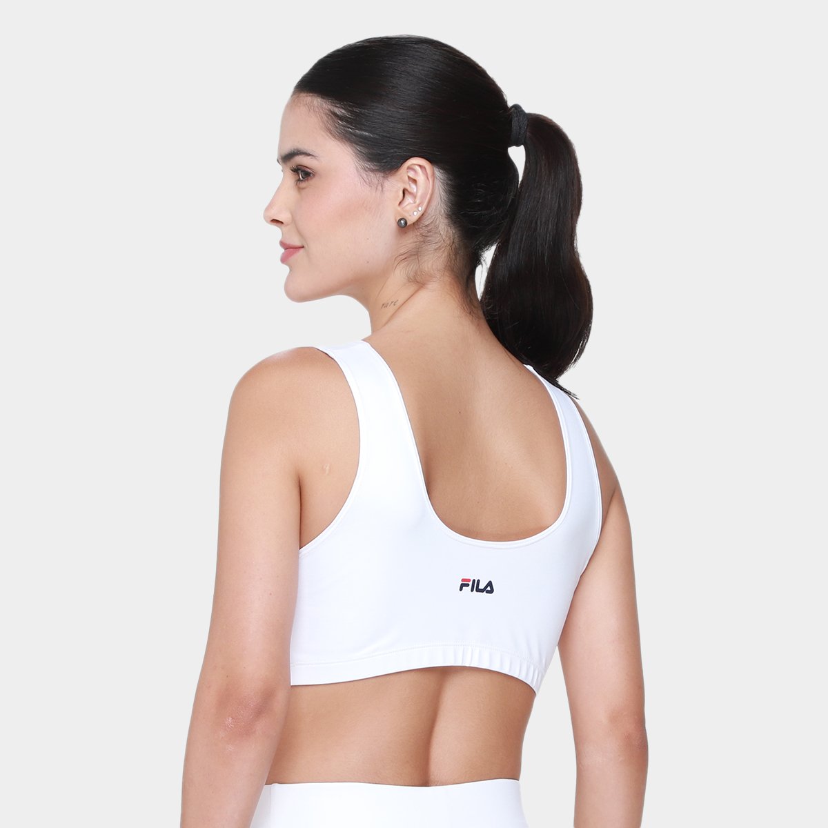 Miniatura Top Fila Essential II Feminino Branco+Vermelho - G
