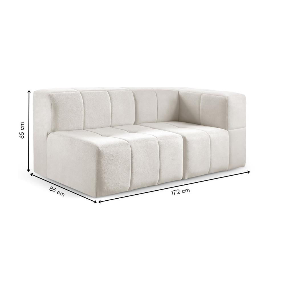 Miniatura Sofá Box 2 Lugares Bouclé 172cm X 65cm X 86cm Nude