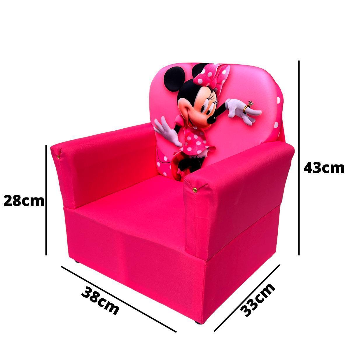 Miniatura Mini Puff Sofa Kids Infantil Poltrona Sofazinho Bebe Minnie