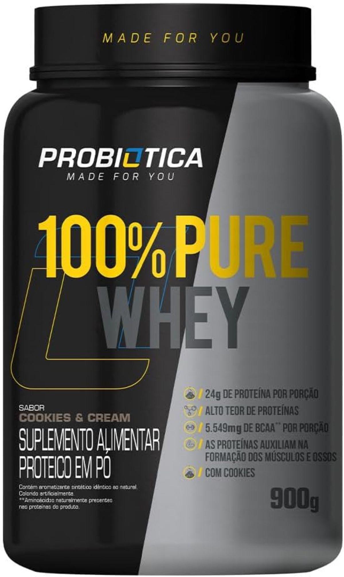 Miniatura Probiótica 100% Pure Whey Pote 900G Cookies & Cream