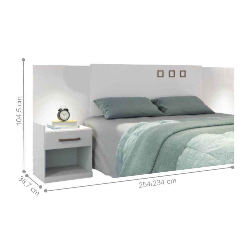 Miniatura Conjunto Guarda Roupa E Cabeceira Alan Branco