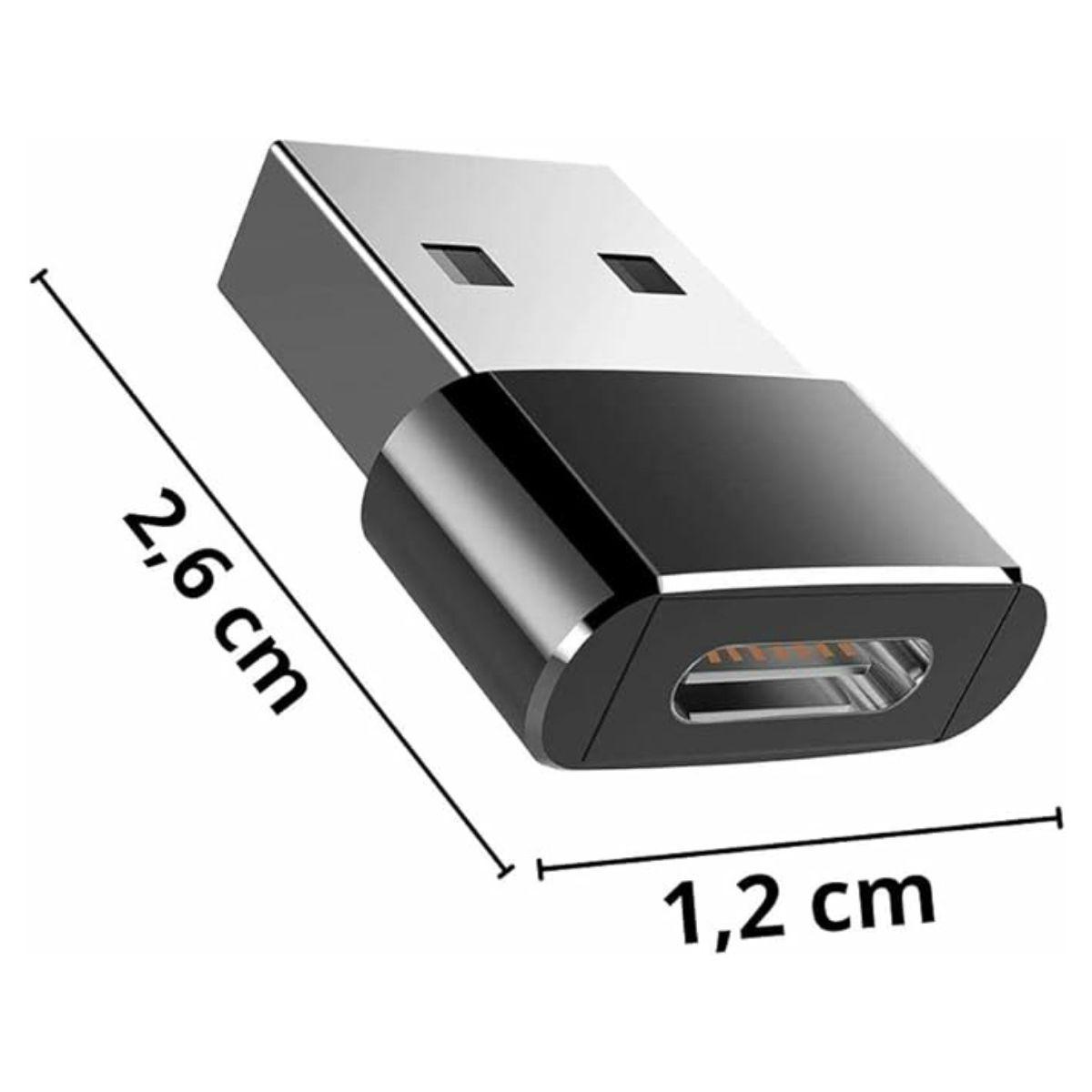 Miniatura Adaptador Plug Otg Usb Tipo C Fêmea Usb A Macho Conversor