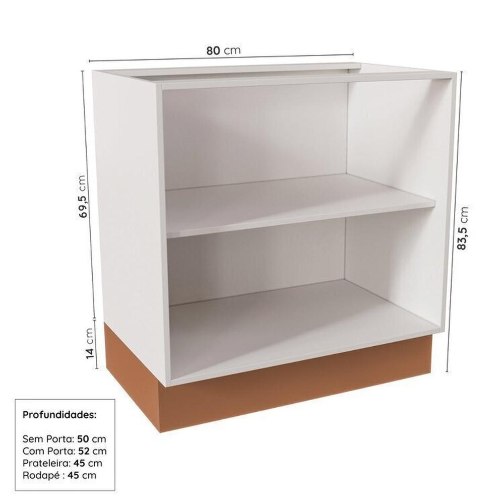 Cozinha Modulada 5 Peças 1 Torre 2 Aéreos 2 Balcões Arizona Arizona Cabecasa Madeiramadeira Branco/Terracota