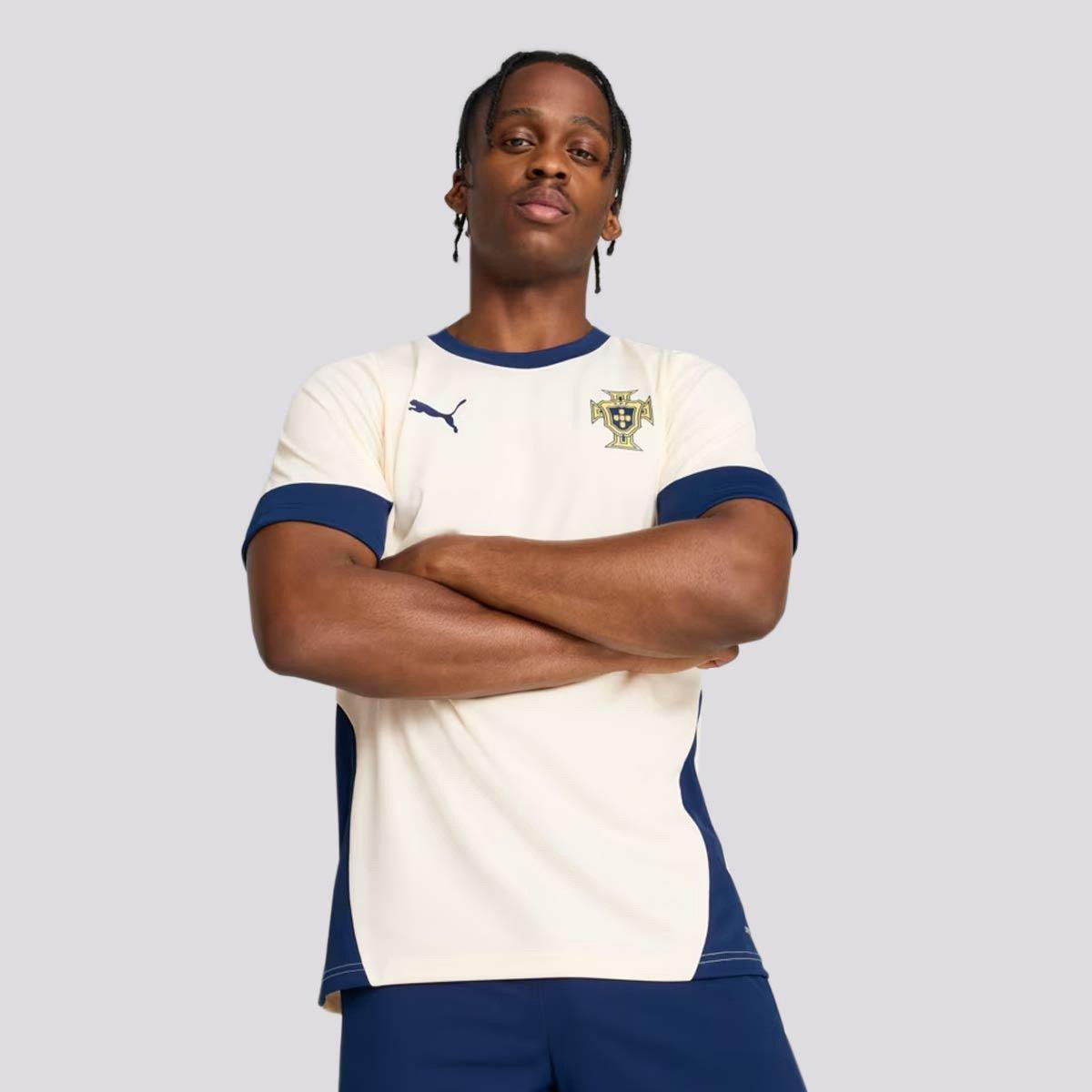 Miniatura Camisa Seleção Portugal Treino 25/26 s/n Torcedor Puma Masculina Bege - EGG