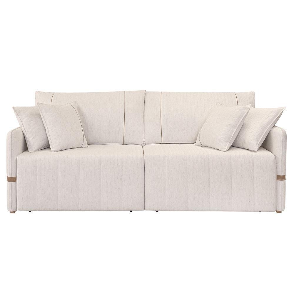 Sofá Cama Retrátil 160cm Essence D05 Linho Cru/camel - Mpozenato