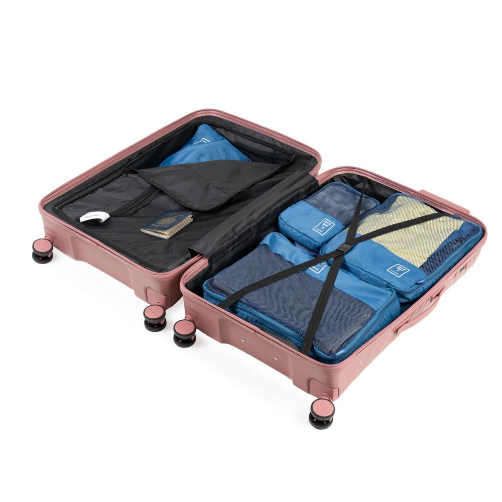 Mala de Viagem Grande 32 Kg Polipropileno 4 Rodas Rover Rose Rosé - G