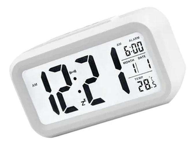 Miniatura Relógio Digital Lcd Led Despertador Calendário Temperatura