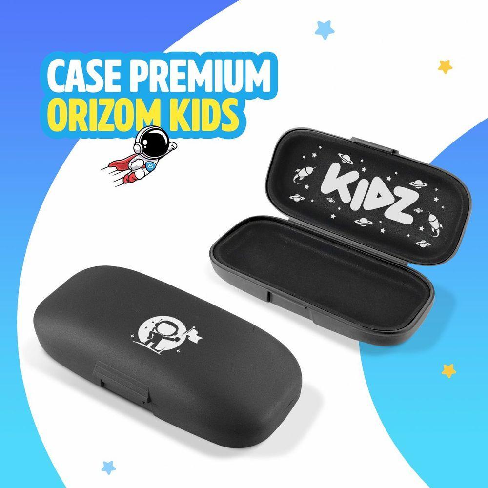 Miniatura Oculos Sol Infantil Criança Vintage Preto Proteção Uv + Case