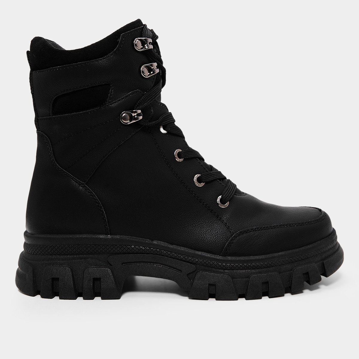 Miniatura Bota Conturno Mooncity Tratorada Feminina Preto - 34