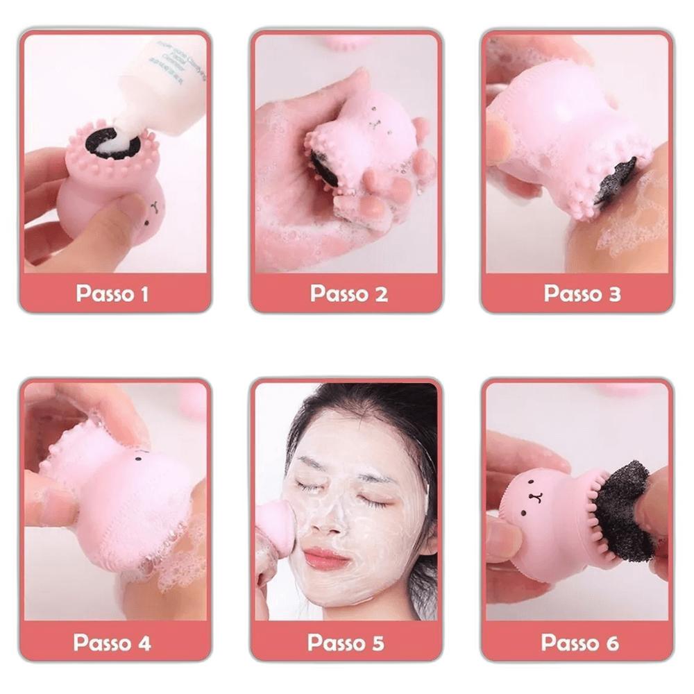 Miniatura Esponja De Limpeza Facial Esfoliante Massageador Rosto Polvo