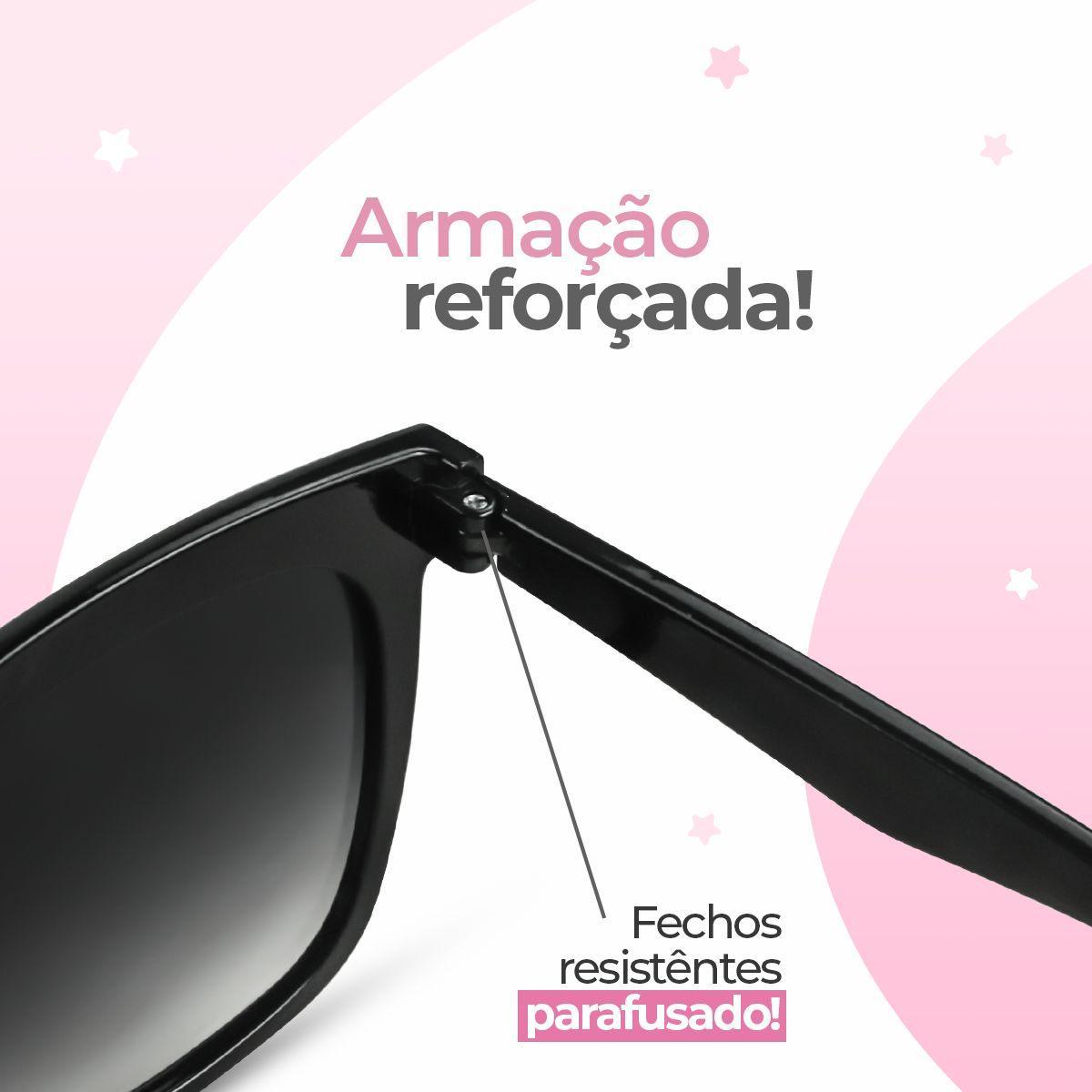 Miniatura Oculos Sol Feminino Casual Vintage Praia Proteção Uv + Case