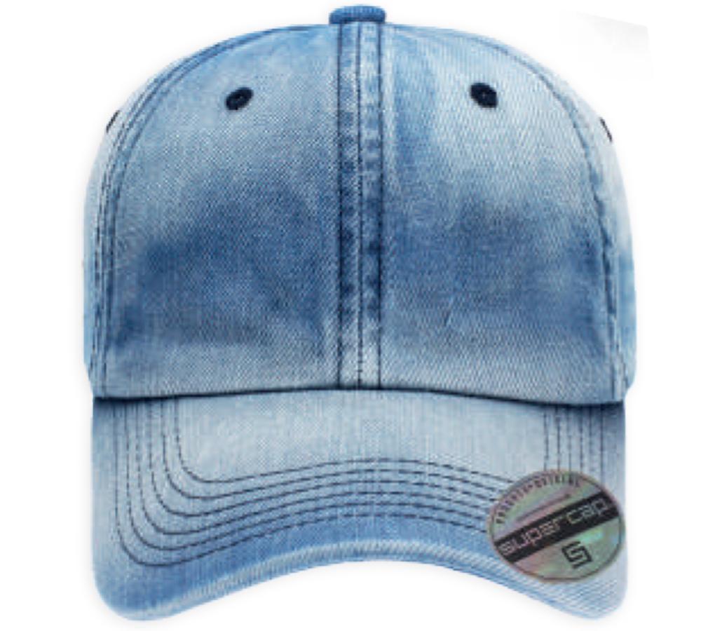 Miniatura Boné Aba Curva Jeans Lavado 6 Gomos Estonado Supercap 28957