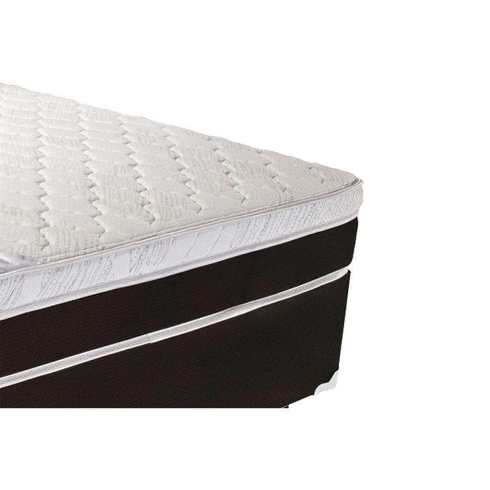 Miniatura Cama Box Casal: Colchão Molas Ensacadas Luckspuma Masterpocket Roma + Base Crc Suede Black(138x188)