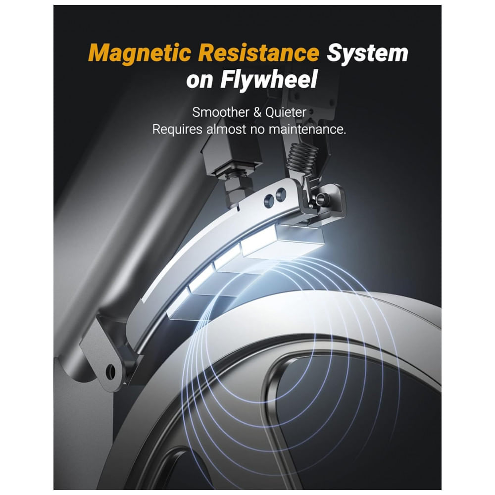 Miniatura Bicicleta Ergométrica Magnética com Suporte para Tabletes e Bluetooth, MERACH MR 667, Preto