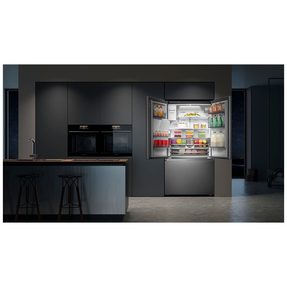 Refrigerador French Door Hisense de 03 Portas Frost Free com 536 Litros Inox - RF-79W1AIQS 110