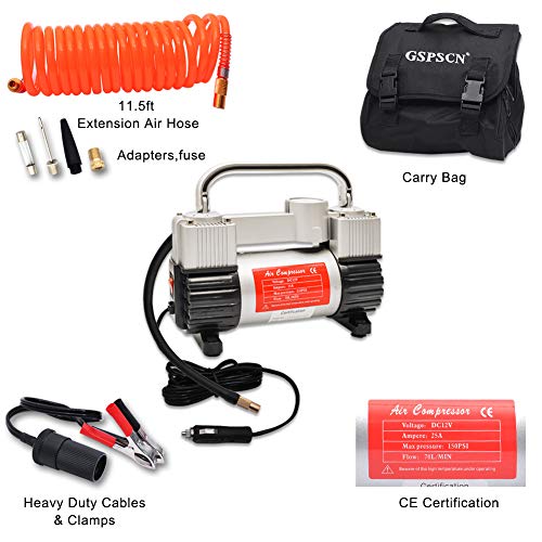 Miniatura GSPSCN Mini Compressor de Ar Elétrico Automotivo 12V 150 PSI 25 A 110220V adaptadores