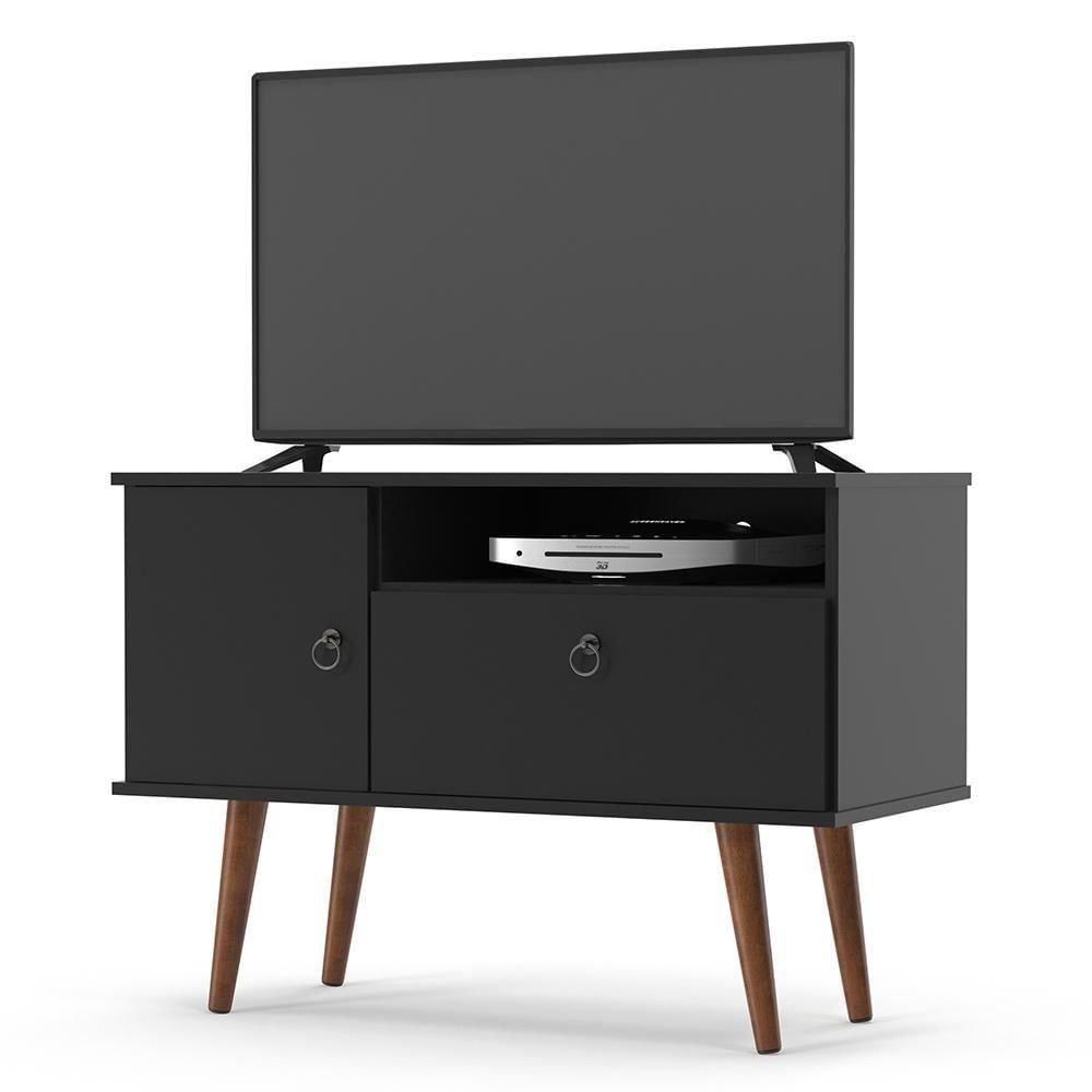 Combo Painel Para Tv + Rack Yan Patrimar Preto Preto