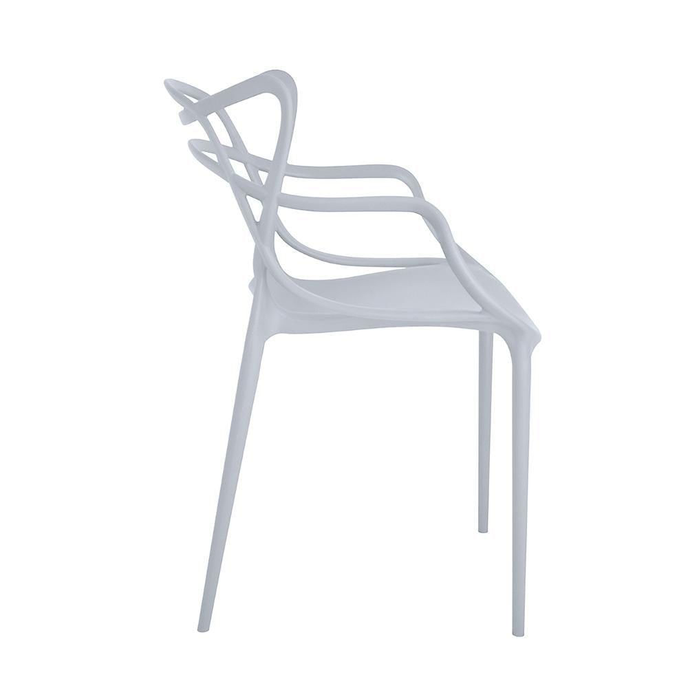 Miniatura Conjunto Mesa De Jantar Branca 100cm Com 2 Cadeiras - Cinza