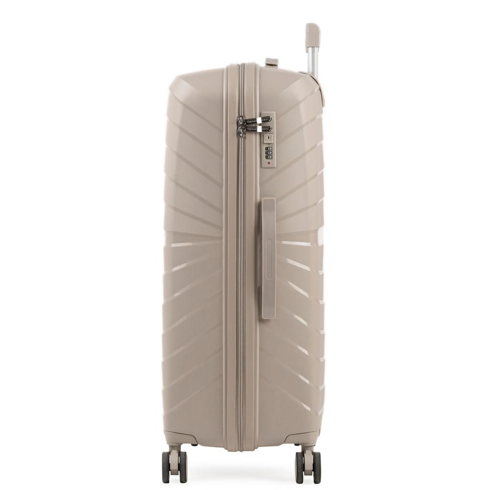 Mala de Viagem Grande 32 Kg Polipropileno 4 Rodas Rover Off White Off white - G