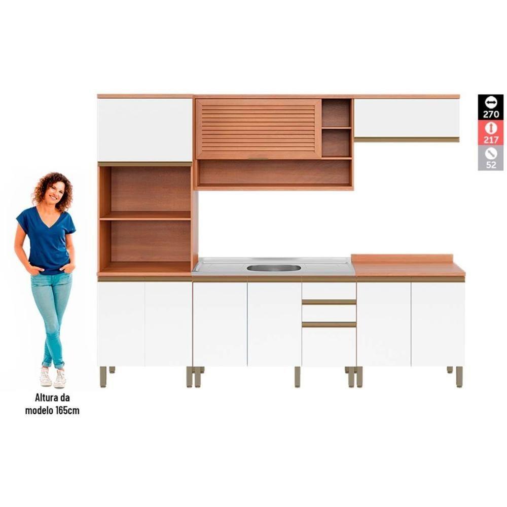 Miniatura Cozinha Modulada Macadâmia 5 Peças (2aéreos+2balcões+1paneleiro) Czc25 Freijo-grafite