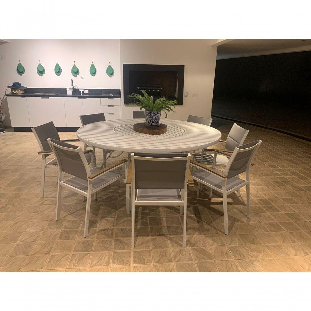 Miniatura Jogo De Mesa Tela Sling Giratória Com 8 Cadeiras