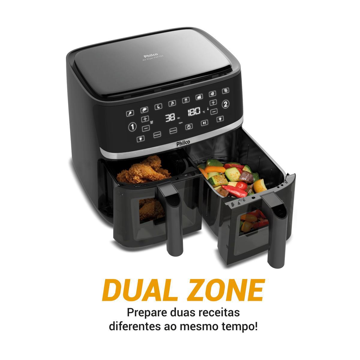 Miniatura Air Fryer Philco 10L Cesto Duplo 2000W PAF10A 127V