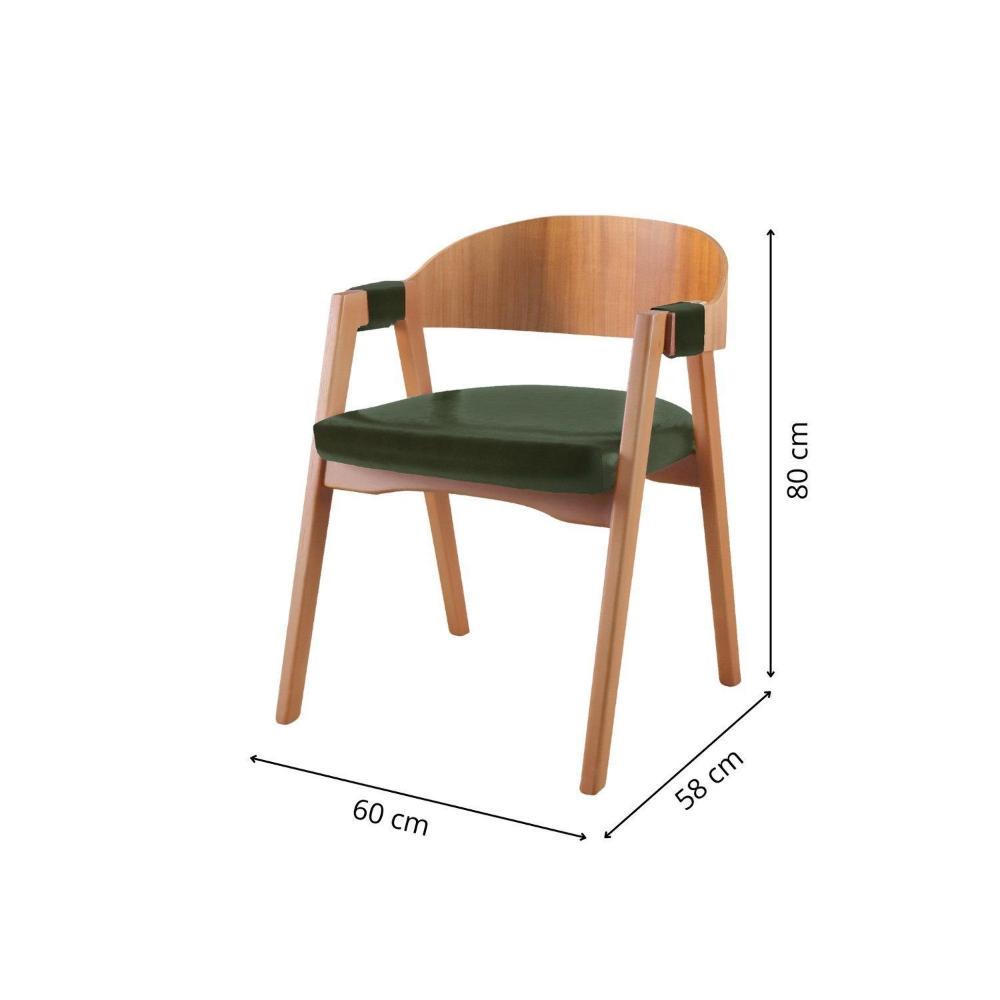 Miniatura Cadeira para Sala de Jantar 80cm X 60cm Luna Verde/Nature