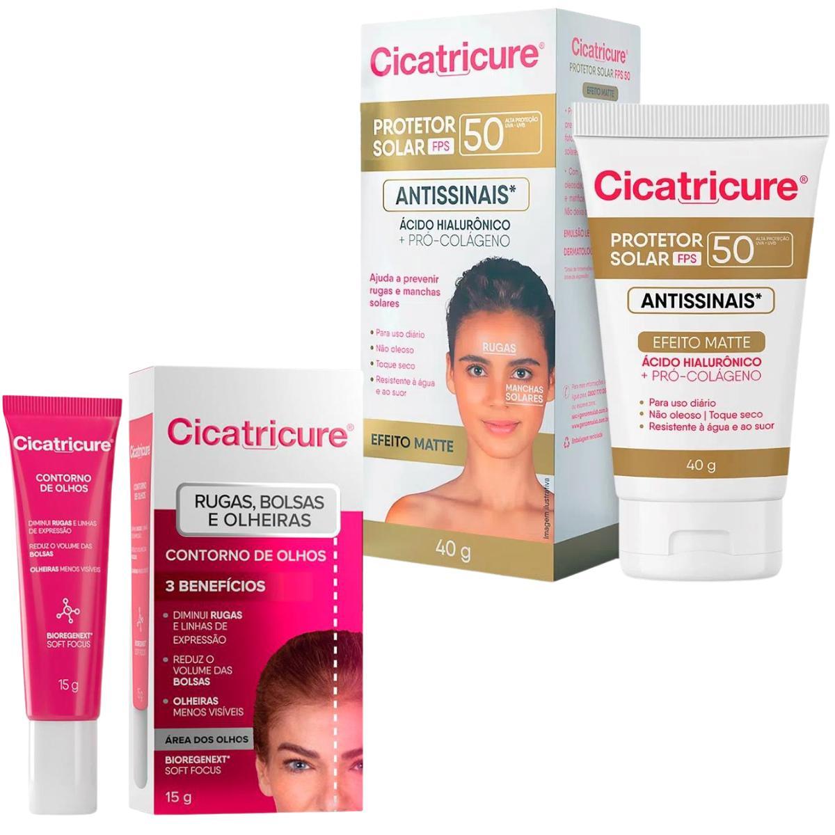 Miniatura Kit Cicatricure Protetor Solar Antissinais Creme Antirrugas