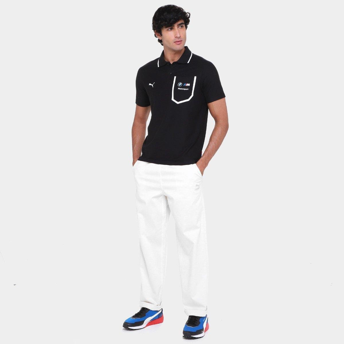 Miniatura Camisa Polo Puma BMW MMS Masculina Preto - G