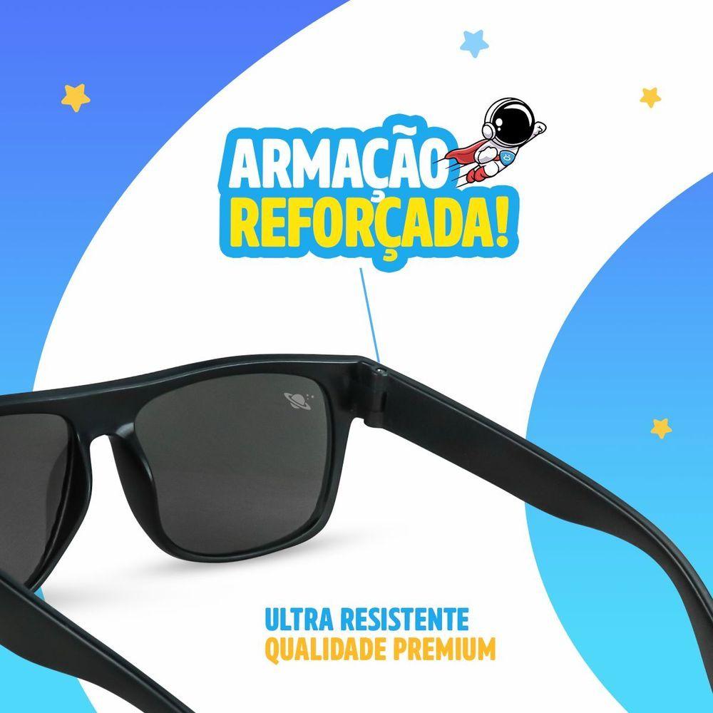 Miniatura Oculos Sol Infantil Criança Vintage Preto Proteção Uv + Case