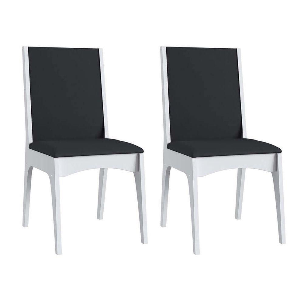 Miniatura Conjunto Mesa Com Base 6 Cadeiras Mdf Branco E Preto