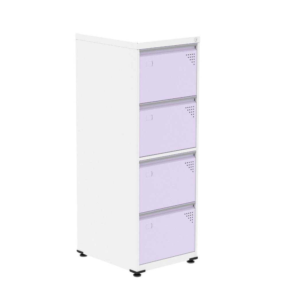 Miniatura Gaveteiro Arquivo para Escritório em Aço 4 Gavetas Banco /Lilas