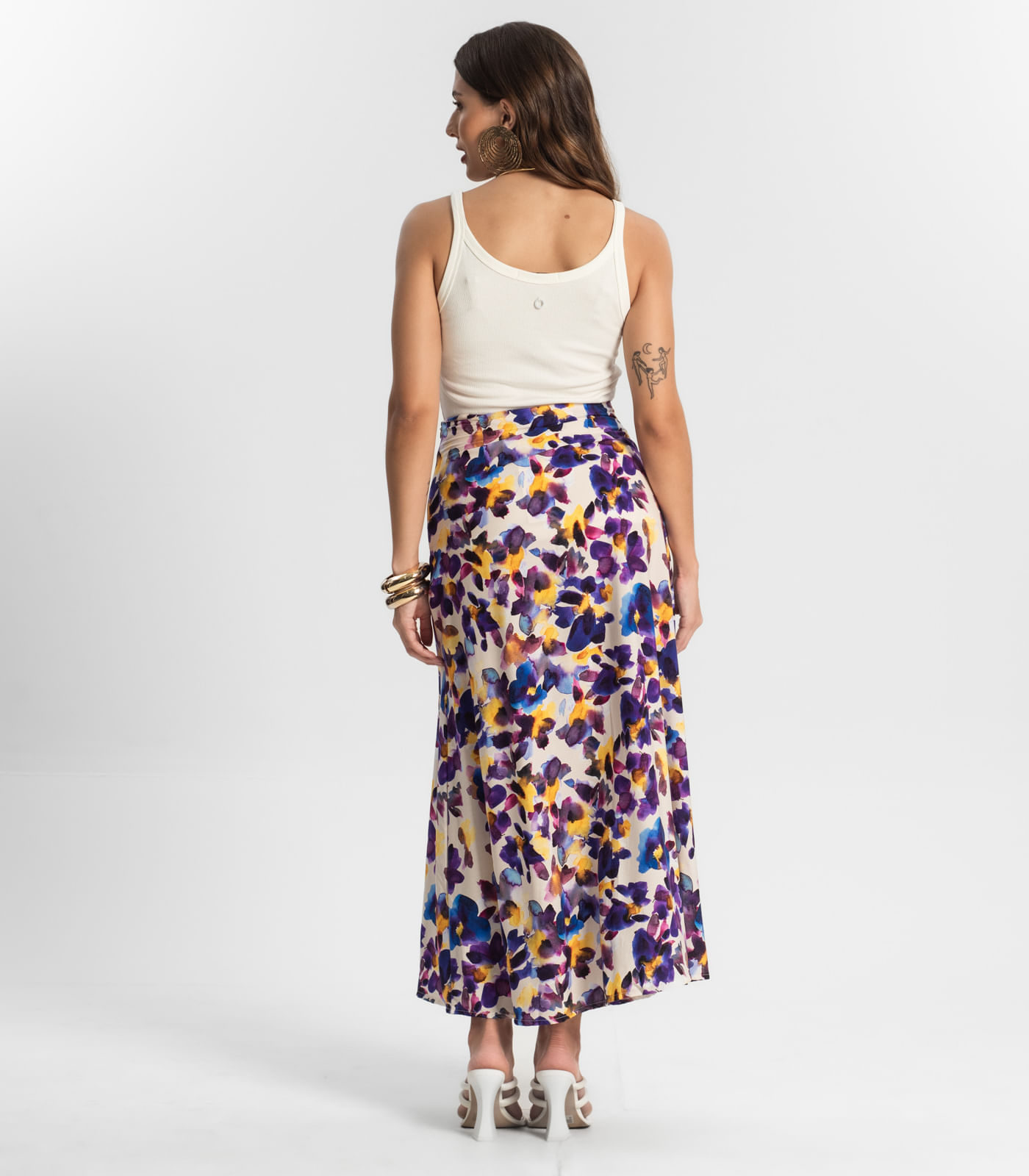 Saia Longa Estampada Endless Roxo G