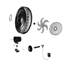 Ventilador de Parede Britânia BVT575 Maxx Force 47cm com 3 Velocidades, 6 Pás e 176W - Preto 110V