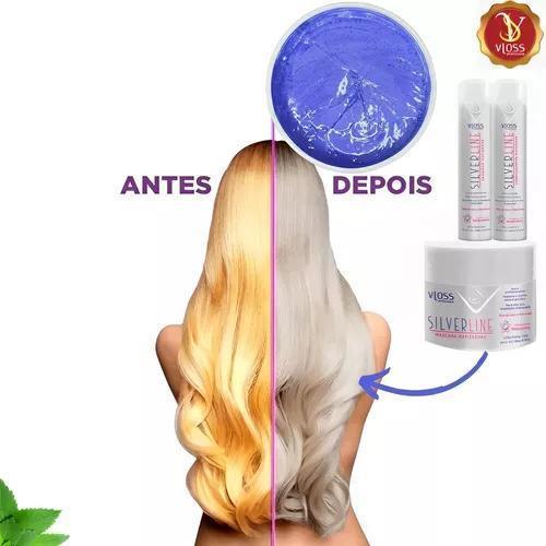Miniatura Kit Matizador Vloss Silver Line Shampoo Máscara Condicionado