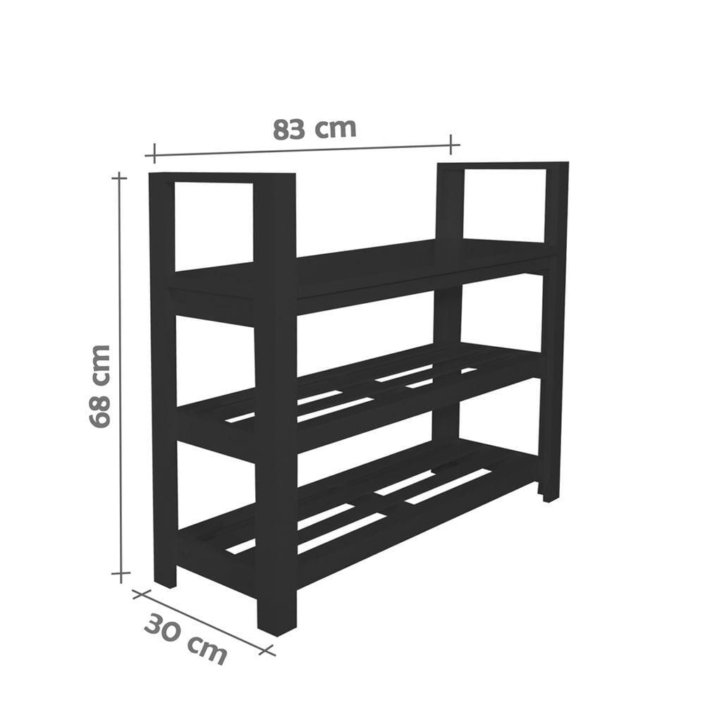 Sapateira Banco Com Braço De Piso Para Closets E Quartos 8 Pares Sapatos Preto Laca