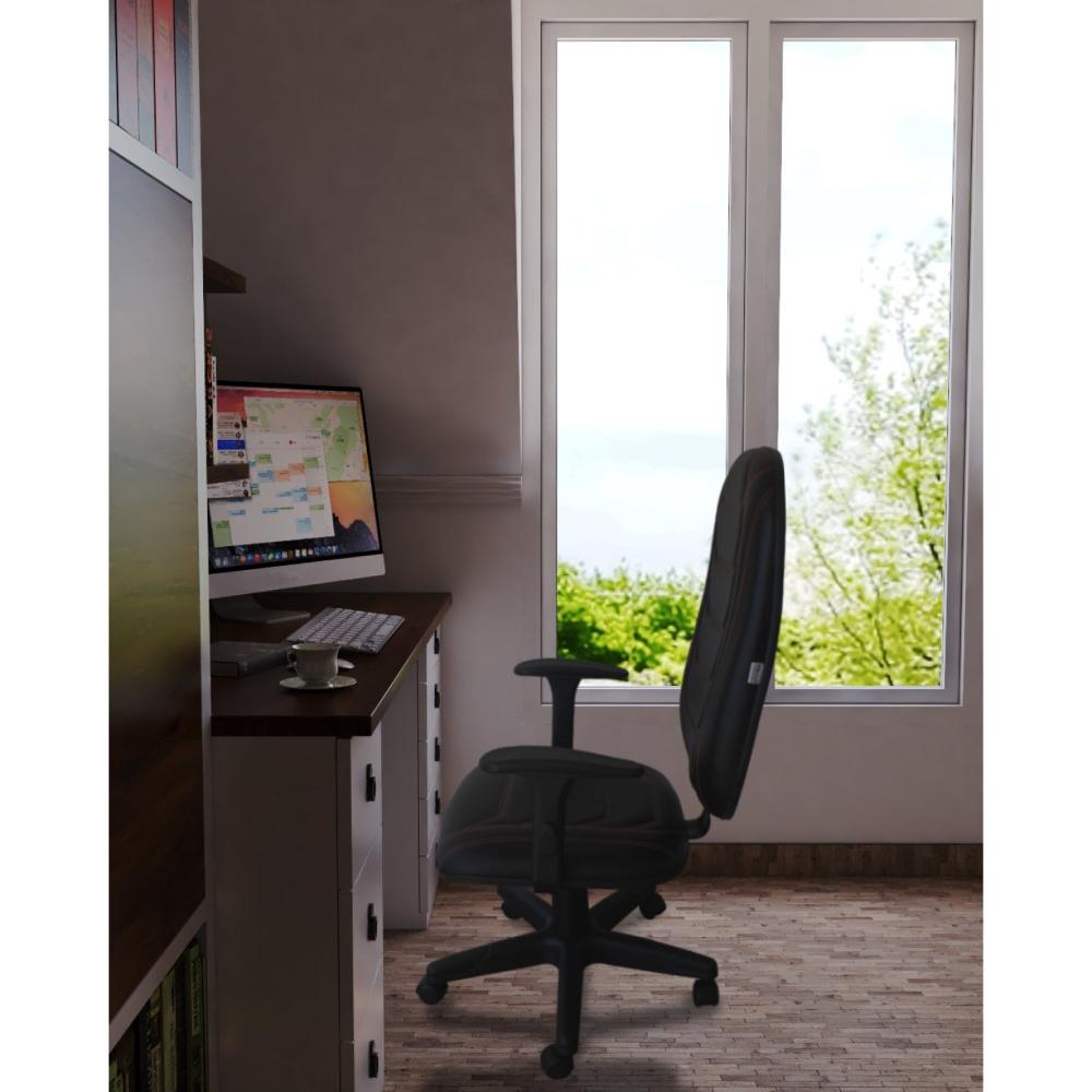Miniatura Cadeira Gamer Spider Braço Regulável Modelo Presidente Ecoflex Costura Laranja