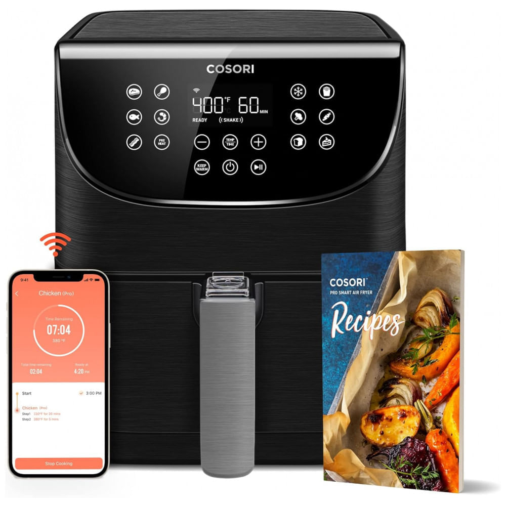 Miniatura AirFryer 11 em 1 com 5.5 Litros de Capacidade e Controle por APP e Painel Digital COSORI, 110V 1700W, Preto 110v
