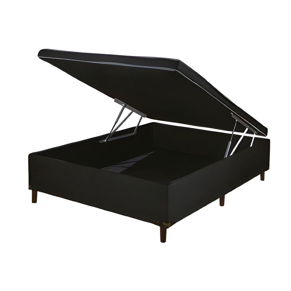 Miniatura Base Cama Box Bau Articulado Casal 1,88x1,38x0,40 Suede E Preto