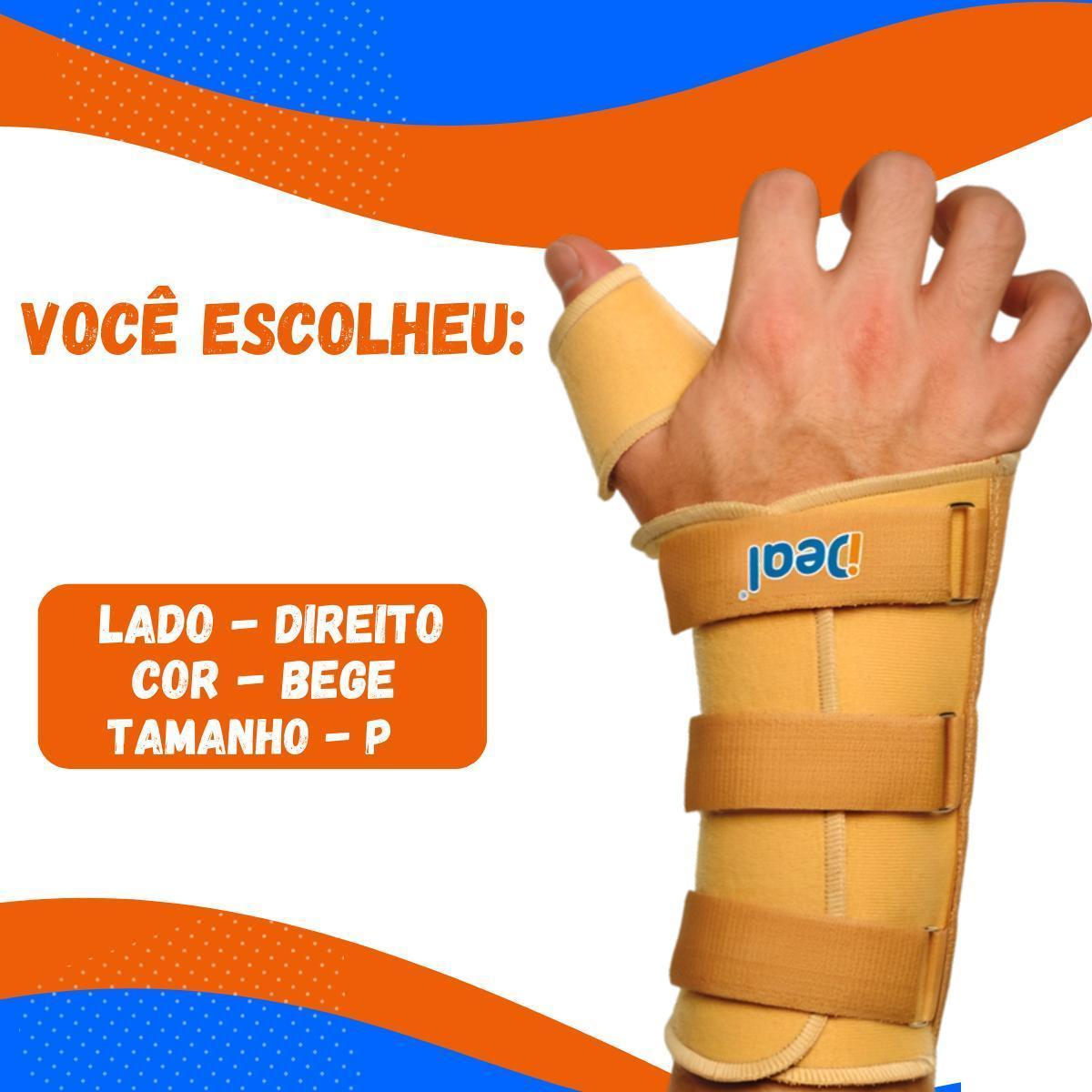 Miniatura Munhequeira Órtese Imobilizador Pulso Polegar Direito Bege P