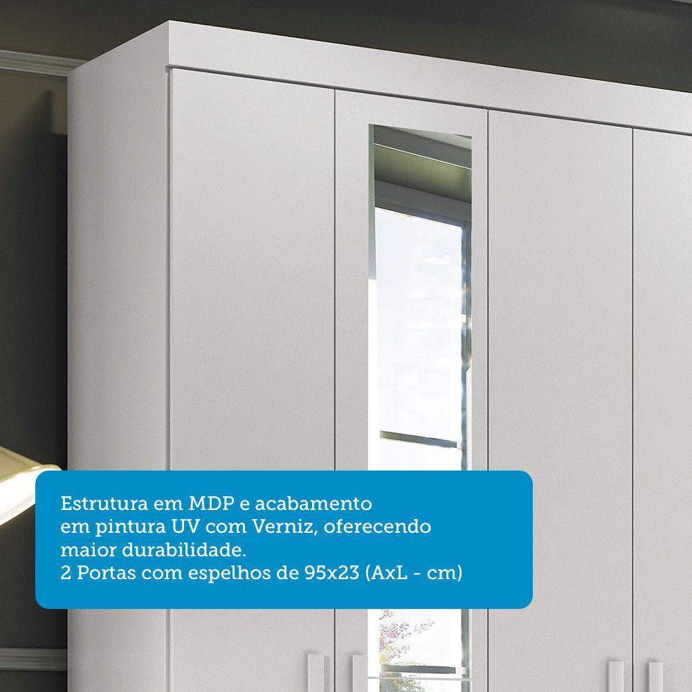 Miniatura Guarda Roupa 8 Portas E 4 Gavetas Com Espelhos Master New Santos Andi Branco