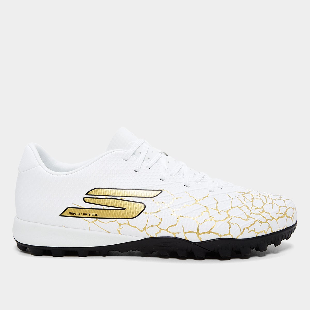 Miniatura Chuteira Society Skechers Gold Masculina Branco+dourado - 38